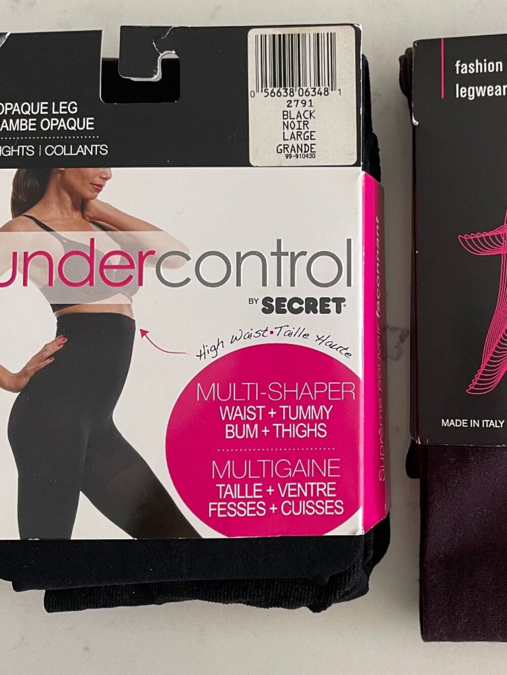 Under Control by Secret Multi Shaper Tights Black L + Gipsy Designs Burg Wine L
